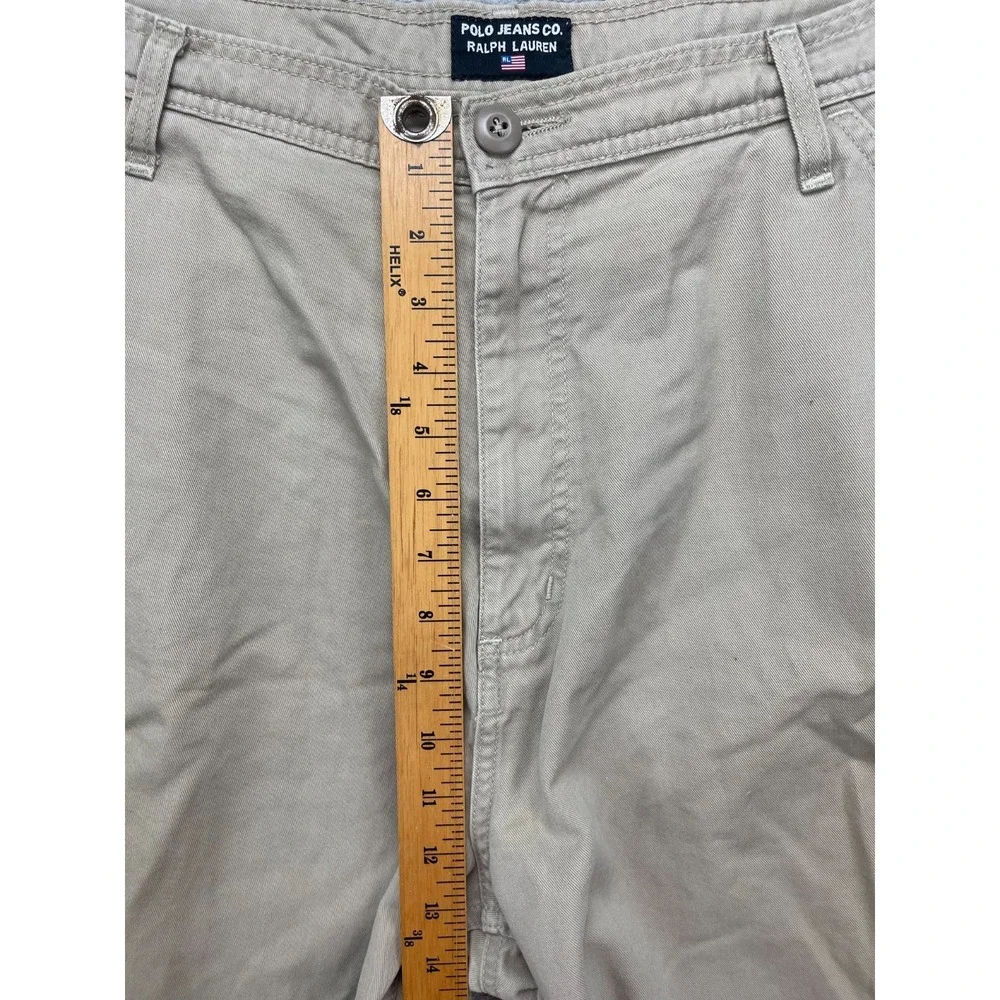 VTG Polo Jeans Co Men's Easy Cargo Shorts Sz‎ 40 (Real 38) Beige Cotton Gorpcore
